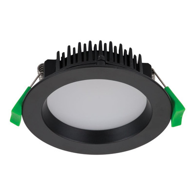 13W LED 900lm Downlight Dimmable IP44 Tri Colour 110mm Black