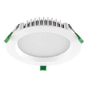 20W LED 1800lm Downlight Dimmable IP44 Tri Colour 190mm White Shop Light