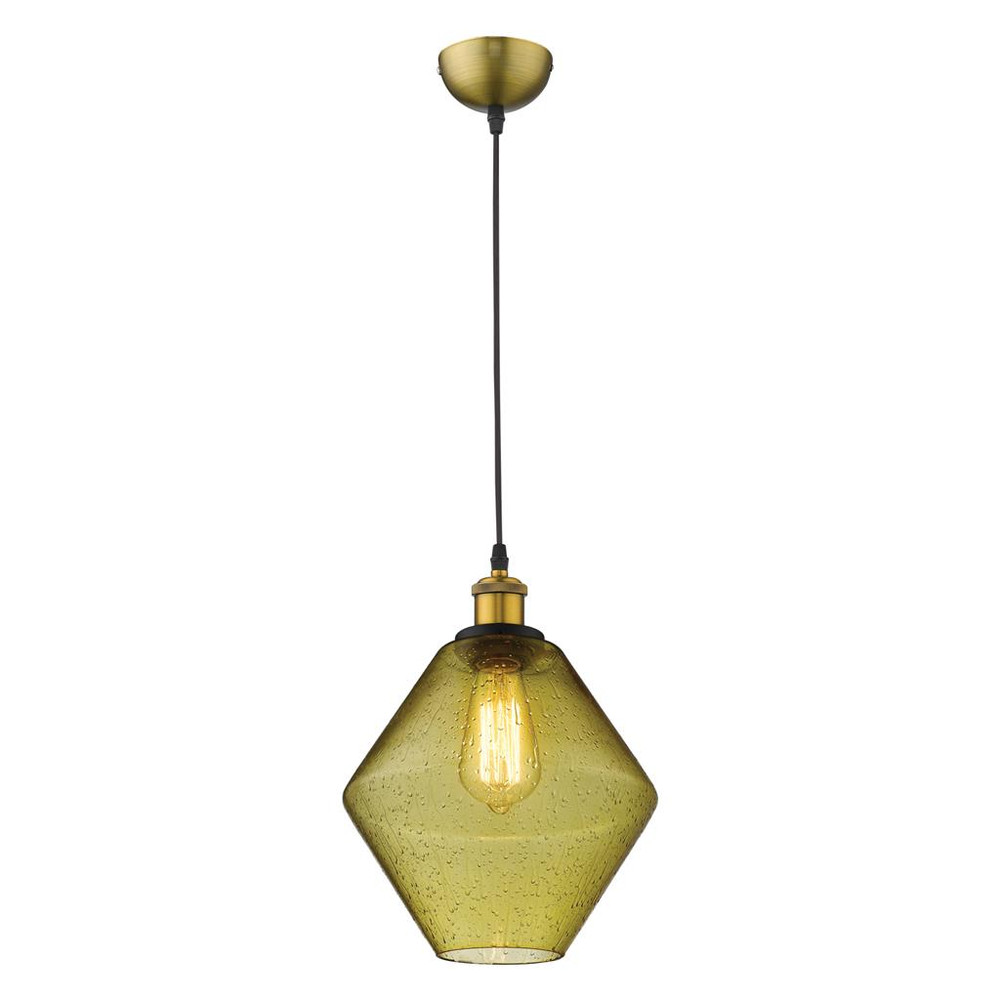 Contemporary Glass Pendant Light Amber 
