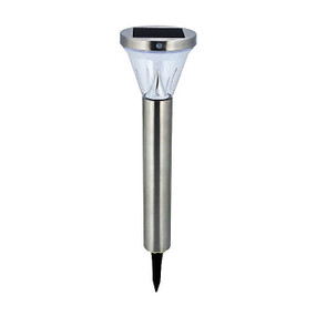 Solar Bollard Light - Motion Sensor Super Bright 2.4Ah Battery Stainless Steel