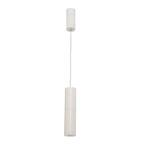 Modern Cylindrical Pendant Light - White