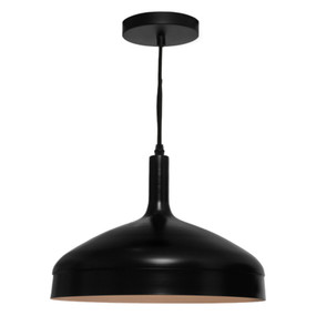 Pendant Light - Modern Sleek Dome 60W Black