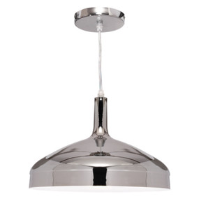 Pendant Light - Modern Sleek Dome 60W Chrome