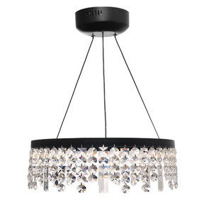 Pendant Light - Contemporary Circular Crystal 3000K 2805lm Black
