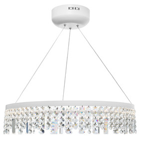 Pendant Light - Contemporary Circular Crystal 3000K 3354lm White