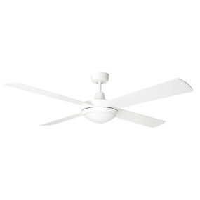 Ceiling Fan With Light - Stunning 132cm White 3 Speed