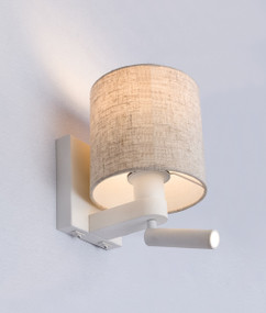 Indoor Wall Light - Refined Drum 3000K 278lm Matt White