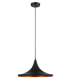Pendant Light - Smooth Mexican Hat Shaped 170mm 72W Black and Gold
