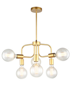 Pendant Light - Modern Hanging 6 Lights 250mm 72W Matt Gold