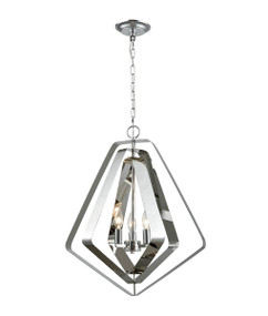 Pendant Light - Chic Pentagon 3 Lights 565mm 60W Polished Nickel