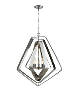 Pendant Light - Chic Pentagon 5 Lights 696mm 60W Polished Nickel