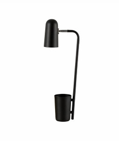 Matte Black Table Lamp Sleek Capsule Shape 490mm 40W