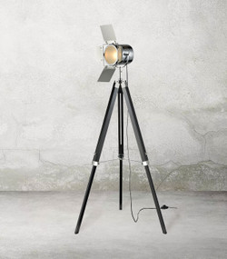 Tripod Floor Lamp - Classic 1200mm 25W Black and Chrome