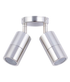 Ceiling Lights - Marine Grade 316 12V IP65 Adjustable 2 MR16 Spotlights Chrome C200