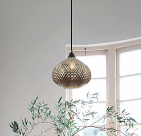 Pendant Light Contemporary Hanging Silvery Glass 250mm 72W