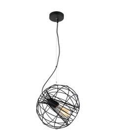 Matte Black Pendant Light Hanging Spherical 255mm 72W