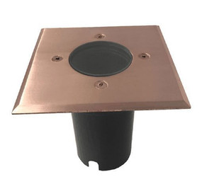 Ground Light - Square 12V 114mm 20W Polished Copper
