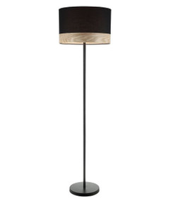 Chic Drum Standing Lamp Shaped E27 1470mm 72W Black and Timber