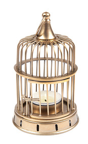 Candle Table Lamp - Bird Cage Antique Brass CTL