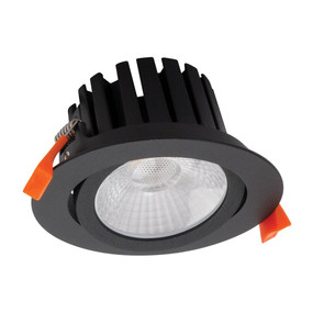 13W Gimble Downlight Dimmable 1130lm IP65 3000K 110mm Black