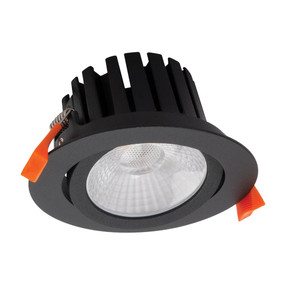 Gimble Downlight - Dimmable 13W 1300lm IP65 5000K 110mm Black