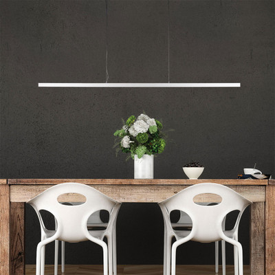 White Pendant Light 1.5m Suspended T-Bar LED Dimmable 30W 1500lm 4000K
