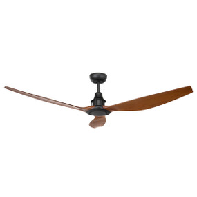 Elegant Black and Mahogany DC Ceiling Fan 147cm - Remote
