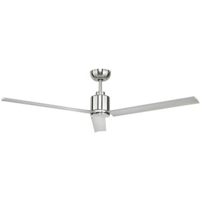 Elegant Satin Nickel 3 Blade Ceiling Fan 132cm - 6 Speed, Remote Control