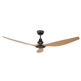 Elegant Black and Maple DC Ceiling Fan 58in 147cm - With Remote Control