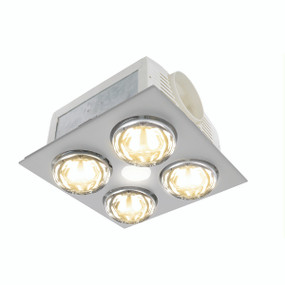 3-in-1 Bathroom Heater Fan Light - 370mm Silver