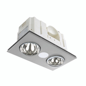 3-in-1 Bathroom Heater Fan Light - 419mm Silver