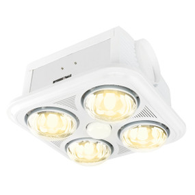 White 3-in-1 Bathroom Heater Fan Light - 374mm