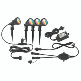 Smart RGB Garden Spike Light Kit - 4 x 12V Corrosion Resistant 3W IP68 Dimmable DIY
