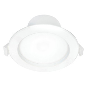 LED Downlight - Dimmable 8W 900lm IP44 Tri Colour 115mm White