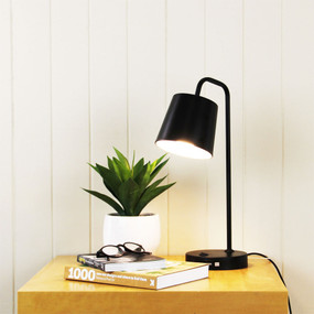 Desk Lamp - 18W E14 460mm USB Black