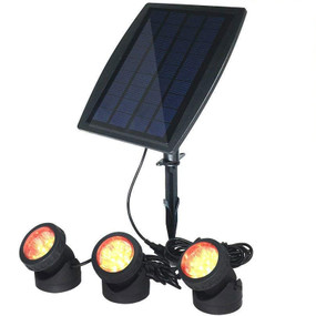 Solar Ground or Wall Spotlight Kit - 3 Lights IP68 3000K Adjustable