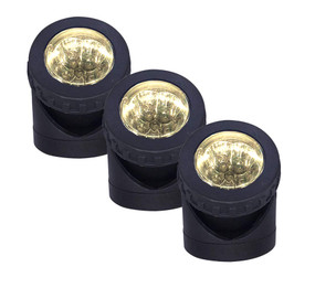 Solar Ground or Wall Spotlight Kit - 3 Lights IP68 3000K Adjustable