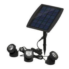 Solar Ground or Wall Spotlight Kit - 3 Lights IP68 RGB Adjustable