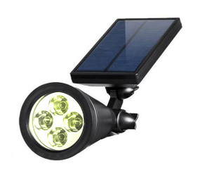 Solar Spike or Wall Spotlight - Built In Solar Panel Cool White