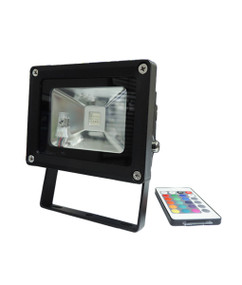 Flood Light with Remote Control - 240V 10W RGB IP65 115mm Black