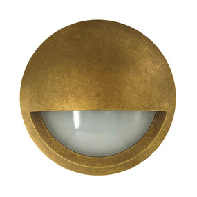 Wall Light - 12V 6W 480lm IP65 3000K 98mm Eyelid Antique Brass