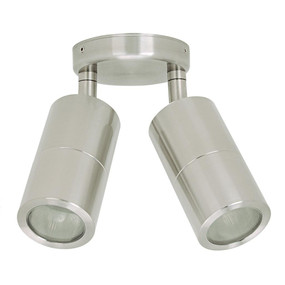 Marine Grade Ceiling Spotlight - 2 Adjustable 316 Stainless Steel 70W GU10 IP65 3000K 175mm