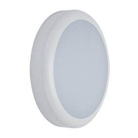 Marine Grade Vandal Resistant Wall or Ceiling Light - 25W 2320lm IP65 IK08 Tri Colour 300mm Round White