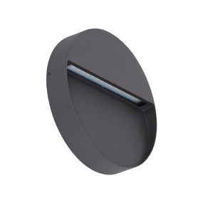 Dark Grey Wall Light Vandal Resistant 9W 800lm IP65 IK08 3000K 215mm Round