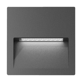 Wall Light - Vandal Resistant 4W 200lm IP65 IK08 3000K 115mm Square Dark Grey