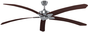 Ceiling Fan - 203cm 80in 79W Brushed Nickel and Mahogany 3 Speed