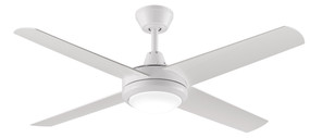 Ceiling Fan With Light - 132cm 52in 58W White 3 Speed