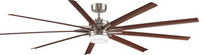 Ceiling Fan With Light and Remote - 213cm 84in 35W Brushed Nickel and Walnut 6 Speed