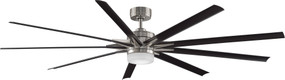 Ceiling Fan With Optional Light Kit and Remote - 213cm 84in 35W Brushed Nickel and Black 6 Speed