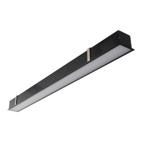Marine Grade LED Batten - Non-Dimmable Recessed 2600lm IP20 4000K 1m Black Commercial Grade